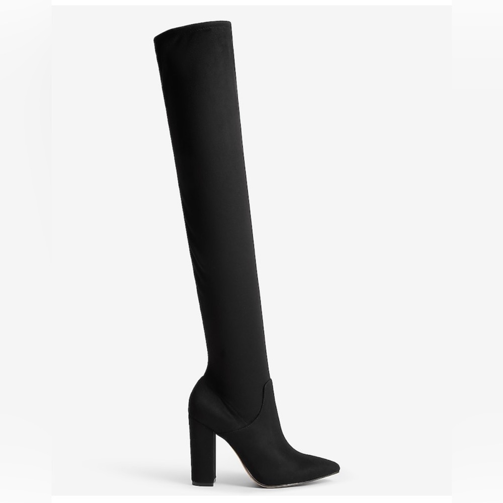 Stretch over the knee boot color: pitch black brand: EXPRESS size:7